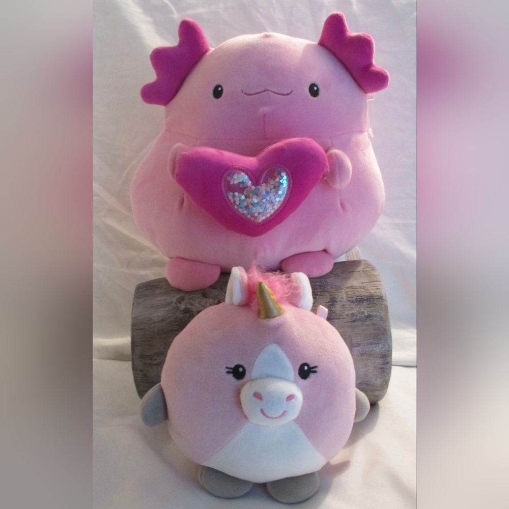 Animal Adventure  - Pink Squish Axolotl Plush + Unicorn Friend NEW